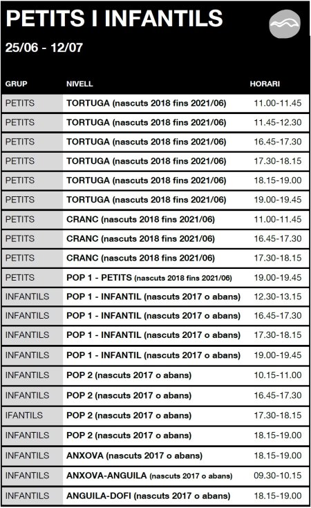 Horaris ESTIU 2024