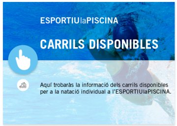 Disponibilitat de carrils  NATACIÓ - ESPORTIUlaPISCINA